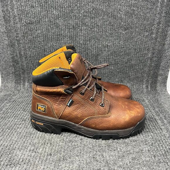 Timberland Pro Helix 6” Alloy Toe Waterproof Work Boots Brown Leather Men’s 10 M - Picture 1 of 8